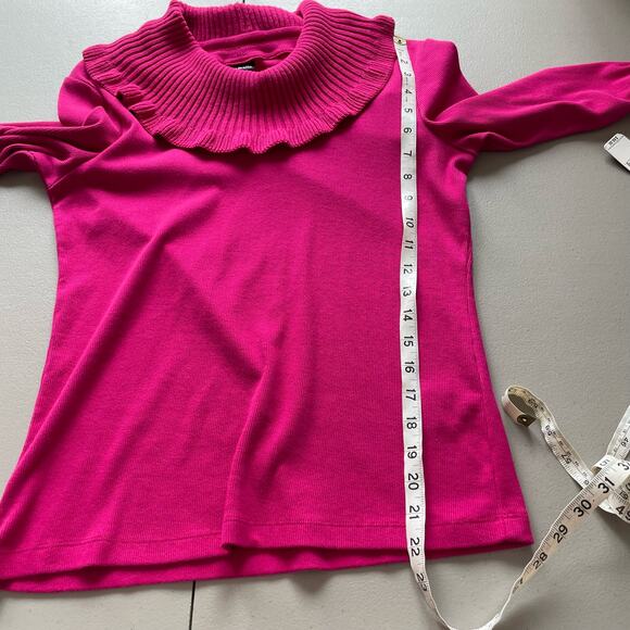 Rafaella Sweater Casual Cowl Neck Long Sleeve Knitted Pullover Barbie Pink M NWT - Picture 11 of 11